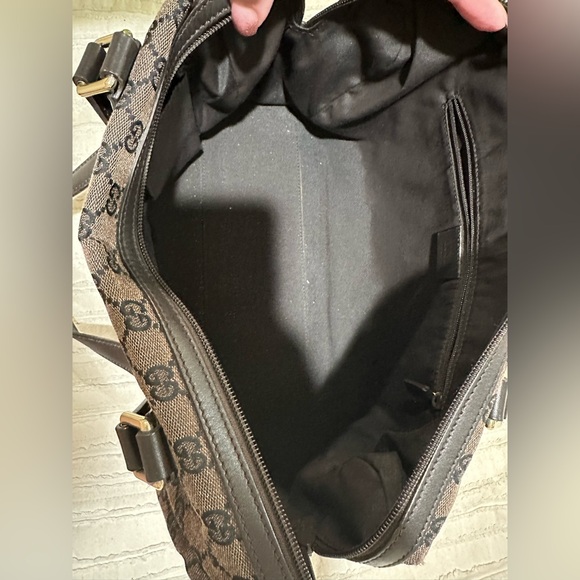 Gucci GG Canvas Boston Satchel Bag in brown. - Picture 8 of 10